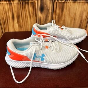 Women’s Under Armour Blue, White, and Orange Athletic Shoes
